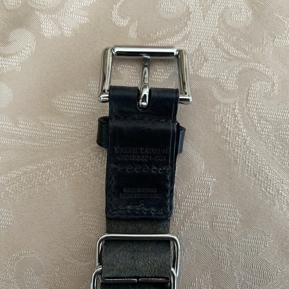 Ralph Lauren Leather and Chain Belt, Black/Silver - Picture 8 of 8